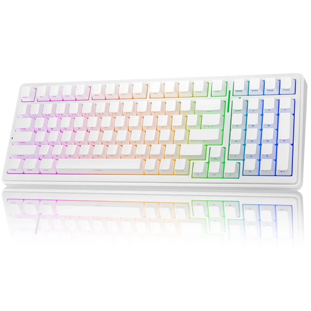 AULA F99 Wireless Mechanical Keyboard RGB Backlit Gaming White Hot-Swappable